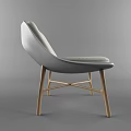 Modern Leisure Chair With Light Gray Padded Seat And Diamond Stitched Backrest Wooden Legs