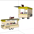 Gelato Vending Mobile Food Truck With Open Counter And Display Shelves