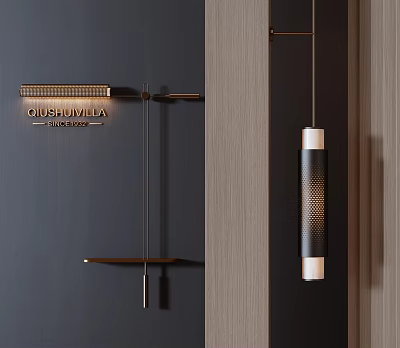 Contemporary Wall Lamp With Gold Metal Bracket Black Cylindrical Shade And Modern Design 3d model