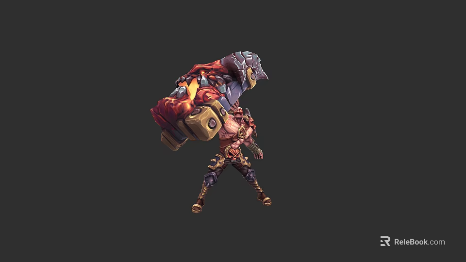 Sci Fi Game Movie Character With Large Mechanical Arm And Armored Battle Body 3d model 