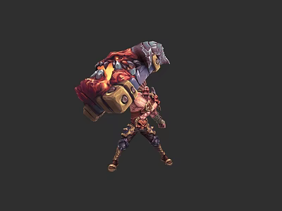 Sci Fi Game Movie Character With Large Mechanical Arm And Armored Battle Body 3d model