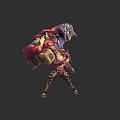 Sci Fi Game Movie Character With Large Mechanical Arm And Armored Battle Body