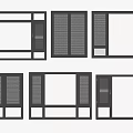 Various Window Designs With Different Frames And Glass Panel Styles 3d model