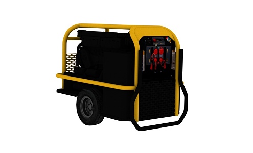 modern hydraulic station portable mobile hydraulic station 3d model