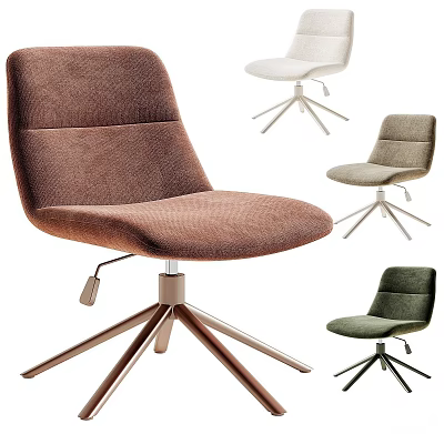Comfortable Upholstered Office Chair With Swivel Design And Metal Base In Multiple Colors 3d model