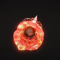 Flaming Weapon Featuring Metal Body Chains Blade And Fleshy Red Elements