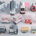 Diverse Mobile Utility Vehicles for Street Food Vending and Snacks