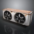 Computer Cooling Device With Dual Fans And Wooden Top Design
