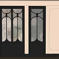 Black Decorative Glass Doors With White Wall And Wooden Floor Interior