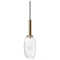 Modern Minimalist Pendant Light With Golden Metal Frame And Transparent Glass Shade