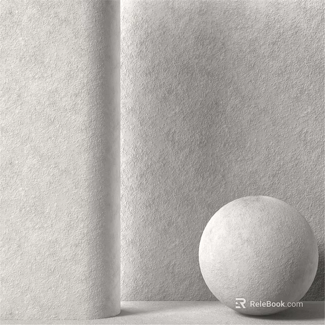 Gray Textured Wall Component With Smooth White Sphere Design 3d model 