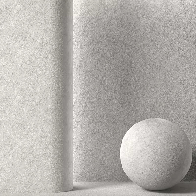 Gray Textured Wall Component With Smooth White Sphere Design 3d model