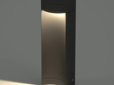 Modern Floor Lamp Featuring Sleek Metallic Body And Soft Warm Light 3d model