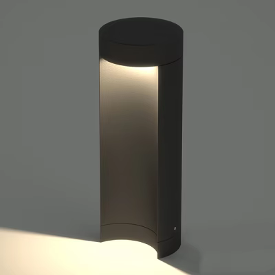 Modern Floor Lamp Featuring Sleek Metallic Body And Soft Warm Light 3d model