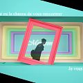 French Love Quotes With Pink Frame Silhouette And Layered Colorful Decor