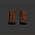Orange Leather Lace Up Boots With Classic Design And Stylish Appearance