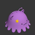 Cute Purple Game Movie Character With Cat Ears Octopus Tentacles And Yellow Star