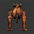 Detailed Orange Mechanical Tiger With Robotic Metal Structure And Armor Design Features 3d model