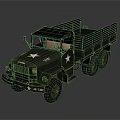 Military Functional Cargo Truck With Star Markings And Railed Bed