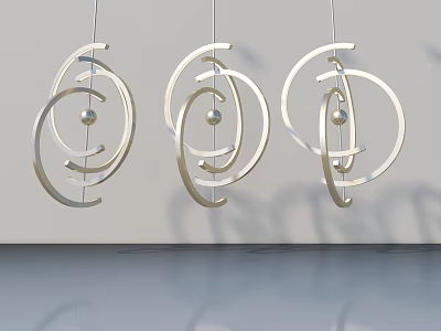 Modern Hinged Door With Silver Spiral Decorations And Light Wall Background 3d model