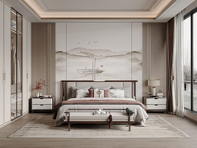 New Chinese Style Home Bedroom model