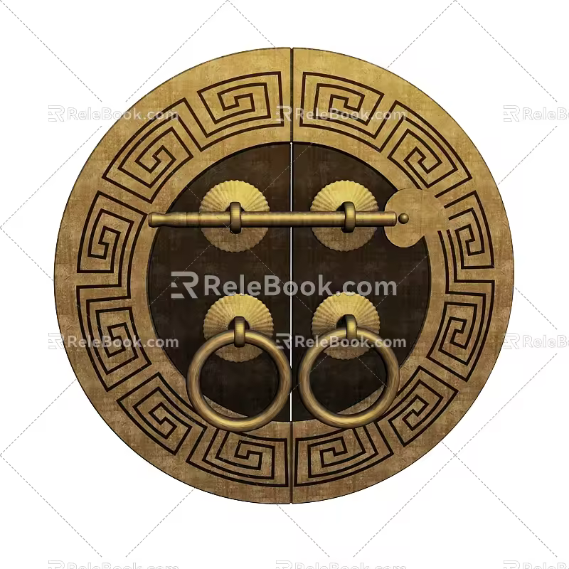 New Chinese Handle Door Handle Hardware Accessories 3d model