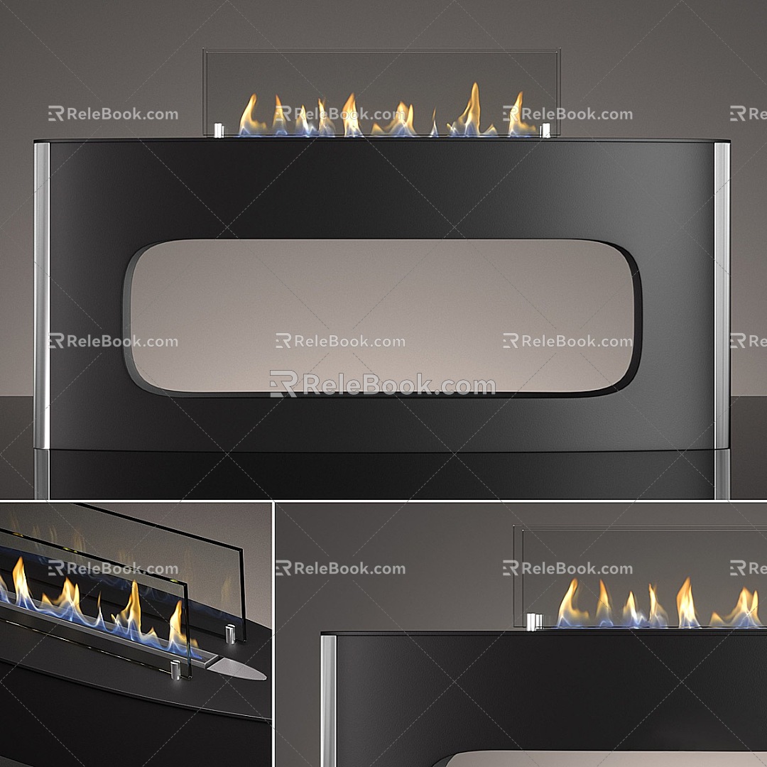 Nordic fireplace 3d model