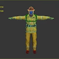 Firefighter In Yellow Firefighting Uniform With Red Helmet And Protective Gear