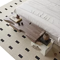 Modern Bed End Stool Bench 3d model