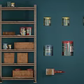 Next Era Paint Bucket Realistic Shelf Paint Bucket Combination High Precision Shelf Combination Broken Paper Box 3d model