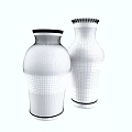 Elegant Transparent Ceramic Vessels With Brown Cork Base And Smooth Surface Design
