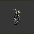 Vintage Black Motorcycle Classic Design With Leather Seat And Metal Details