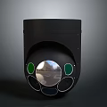 Projection Surveillance Device with Black Housing Circular Lens and Green Indicator Lights