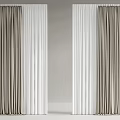 Neutral Toned Textured Curtains With Soft Fabric For Modern Interior Decoration