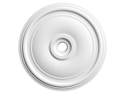 White Round Decorative Ceiling Rose With Layered Circular Design For Ceiling Lighting 3d model