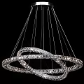 Modern Crystal Chandelier With Circular Design And Sparkling Illuminated Hanging Rings