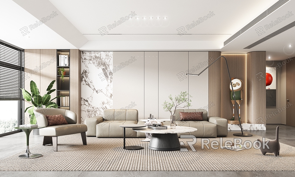 Modern Living Room Living Room Sofa Coffee Table Combination model