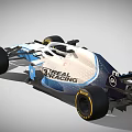 Williams Formula 1 Race Car With Blue And White Livery Aerodynamic Design