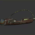 Futuristic Cosmic Spacecraft With Green Yellow Wings Transparent Cockpit And Unique Design