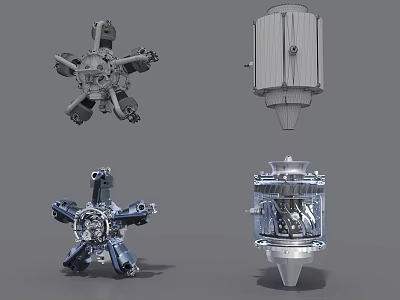 Industrial Equipment Precision Engineered Mechanical Components With Metal Structures And Cylindrical Parts 3d model