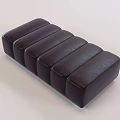 Modern Brown Leather Sofa Bench With Multiple Rectangular Padded Sections Design 3d model