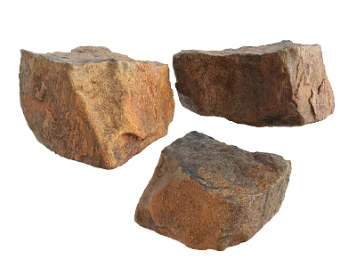 Natural Textured Brown Rockery Stones For Outdoor Garden Landscaping Decorative Design Elements 3d model