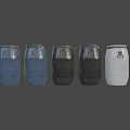 Durable Industrial Storage Drums With Sealed Lids And Metal Handles In Various Colors
