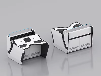 Modern White And Black Devices With Transparent Top Panel Design 3d model