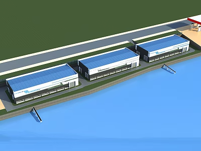 Hyundai Terminal Plant Gas Station Transport Belt 3d model