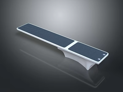 Gymnastics Sports Equipment Balance Beam With Blue Grid Surface And White Base 3d model