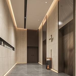 Office elevator hall 3d model