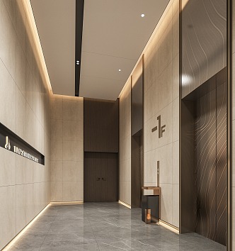 Office elevator hall 3d model