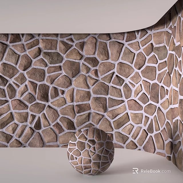 Stone Reticulated Structure Component With Interlocking Pattern And Natural Texture 3d model