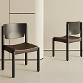 Modern Minimalist Solid Wood Dining Chairs With Brown Leather Seats For Elegant Simple Dining Spaces